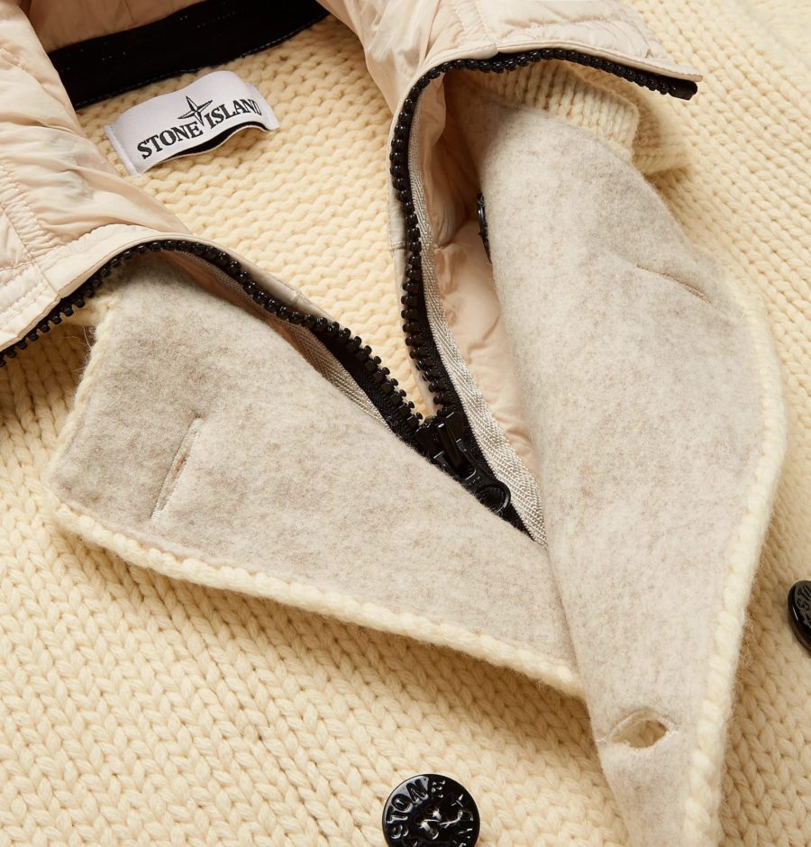 Double-Breasted Quilted Shell-Trimmed Wool-Blend Cardigan - Image 4