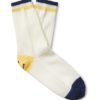 White Striped Cotton and Hemp-Blend Socks