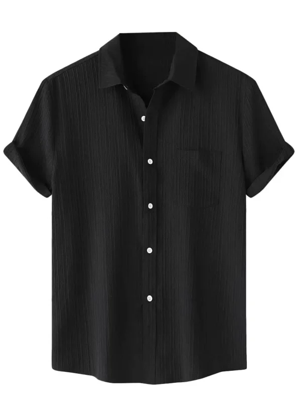 TAGDO Men's Solid Shirt with Chest Pocket Short Sleeve Shirt for Summer Outdoor Activities